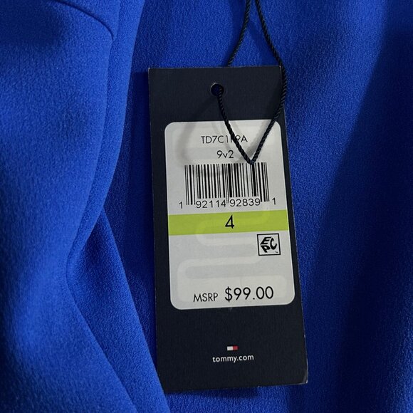 Tommy Hilfiger Dress Womens 4 Blue Short Sleeve Sheath Dress Career Work - Picture 7 of 14